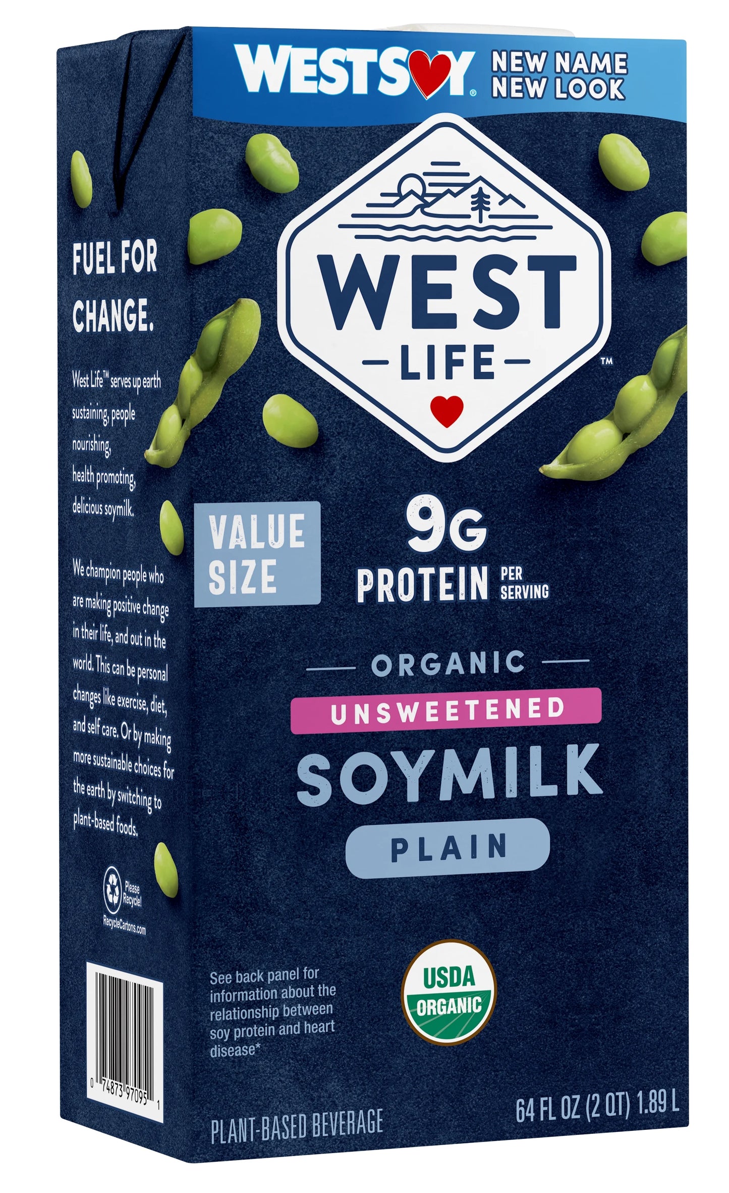 West Life Organic Plain Soymilk Unsw 32 oz