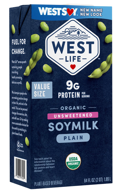 West Life Organic Plain Soymilk Unsw 32 oz