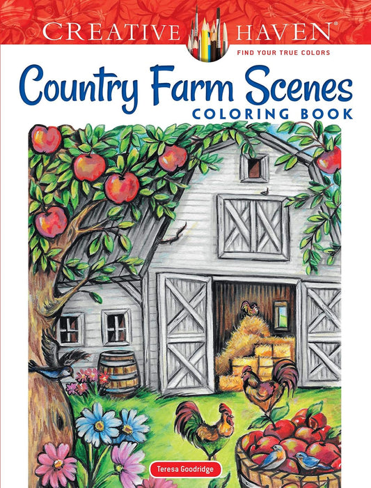 Country Farm Scenes Coloring Book