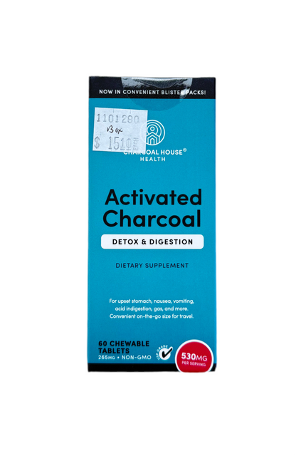 Activated Charcoal detox and digestion Chewable 60 Tabs