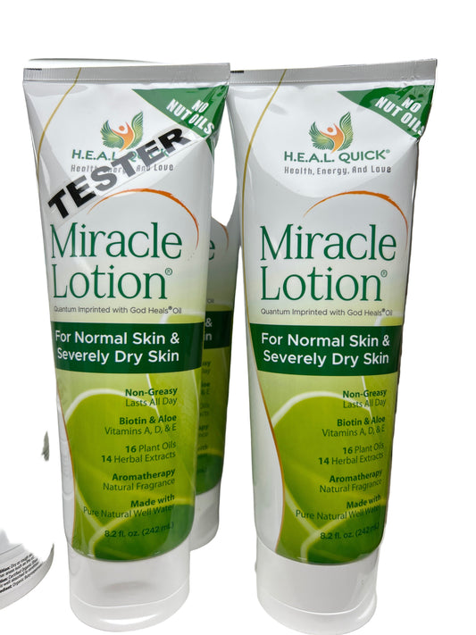 Miracle Lotion H.E.A.L. QUICK® Health, Energy and Love with God Heals® Oil 8.2 fl. oz.