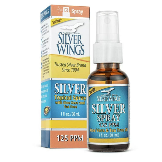 Colloidal Silver Dietary Supplement Topical Spray with Aloe Vera and Tea Tree 1 fl oz
