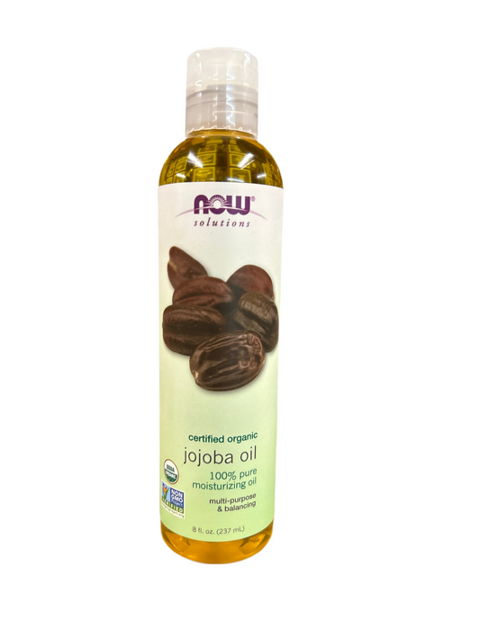 NOW Solutions Jojoba Oil 8 fl. oz. Certified Organic 100% Pure Moisturizing Oil