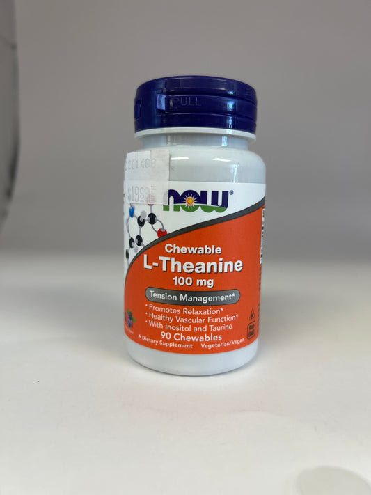 NOW L-Theanine 100 mg, 90 Chewables
