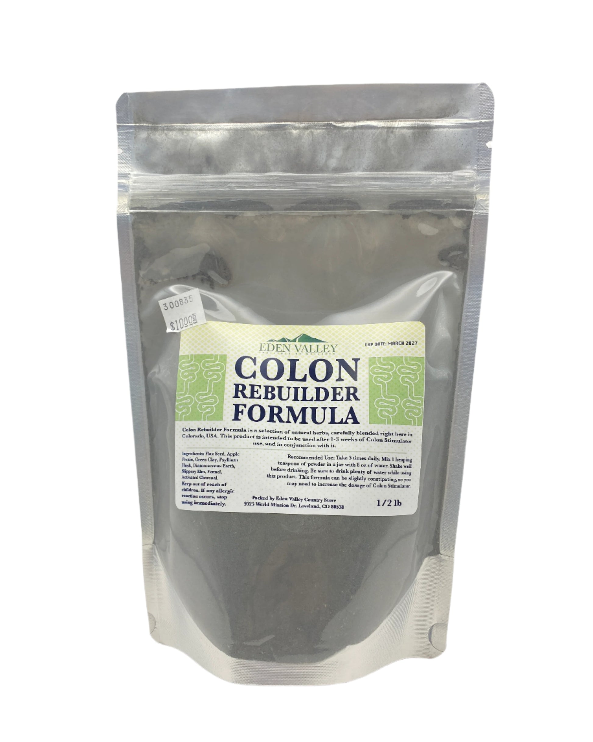 Package of 'Colon Rebuilder Formula' on a white background