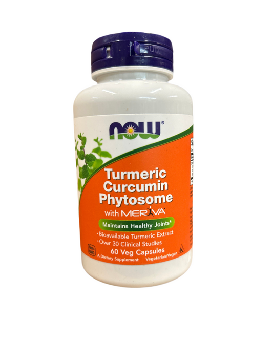 NOW Turmeric Curcumin Phytosome with MERVA 60 Veg Capsules