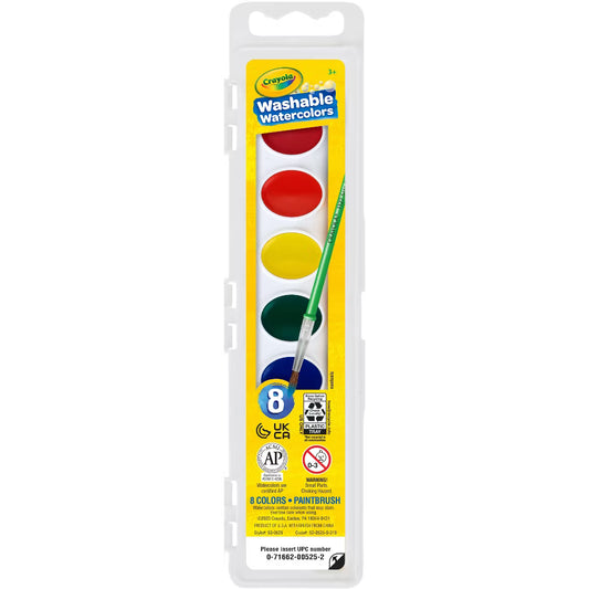 Crayola 8ct Kids Watercolor Paints with Brush