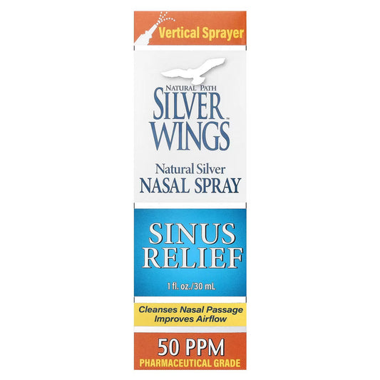 Silver Wings Natural Silver Nasal Spray Sinus Relief 50 ppm & 250 ppm