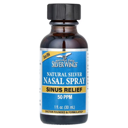 Silver Wings Natural Silver Nasal Spray Sinus Relief 50 ppm & 250 ppm