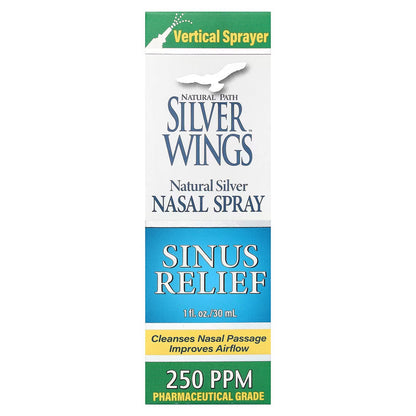 Silver Wings Natural Silver Nasal Spray Sinus Relief 50 ppm & 250 ppm
