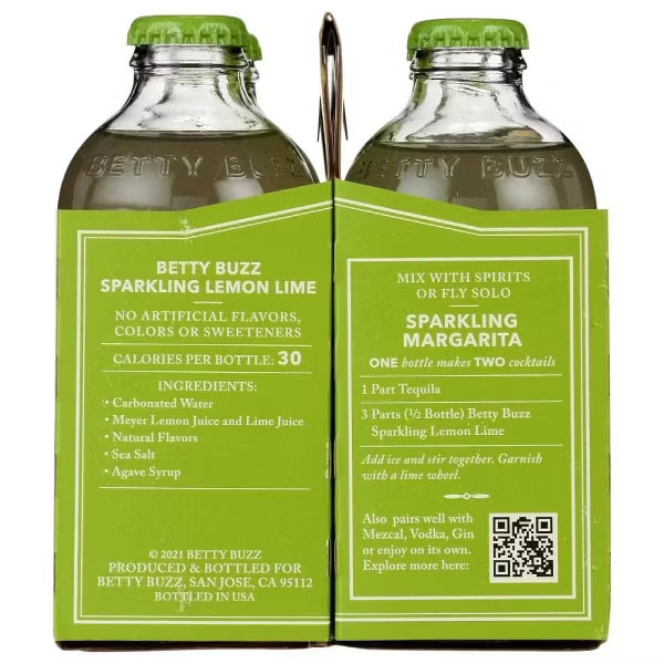 Betty Buzz Sparkling Lemon Lime 9 fl oz bottle