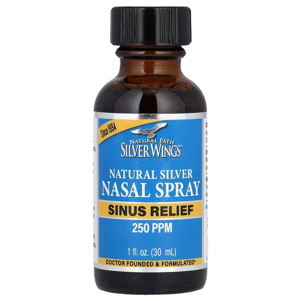 Silver Wings Natural Silver Nasal Spray Sinus Relief 50 ppm & 250 ppm