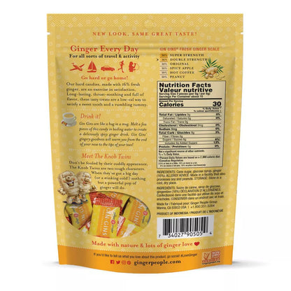 The Ginger People GIN GINS Double Strength Hard Ginger Candy 3 oz.