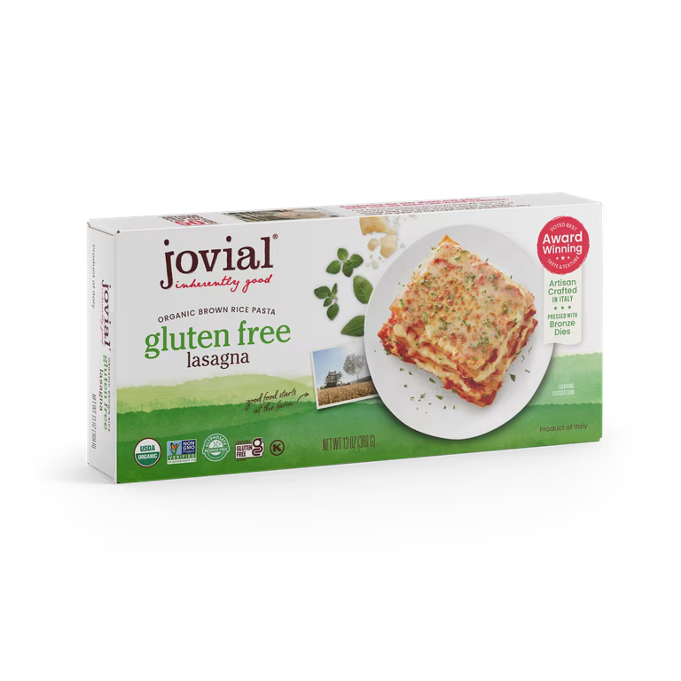 Jovial Gluten Free Lasagna Organic Brown Rice Pasta 13 oz.