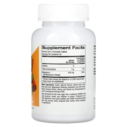 Kids Chewable Magnesium 100 mg, 90 Veg Tablets