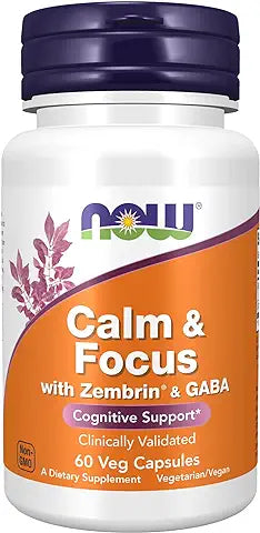NOW Calm & Focus with Zembrin & Gaba 60 veg capsules
