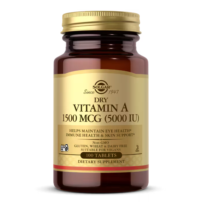 Solgar Dry Vitamin A 1500 mcg (5000 IU) 100 Tablets