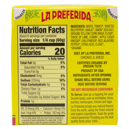 La Preferida Organic Enchilada Sauce 12 oz.