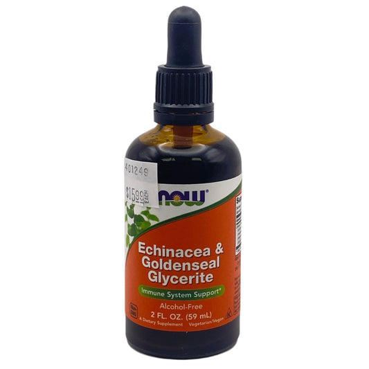 Bottle of Echinacea & Goldenseal Glycerite on a white background