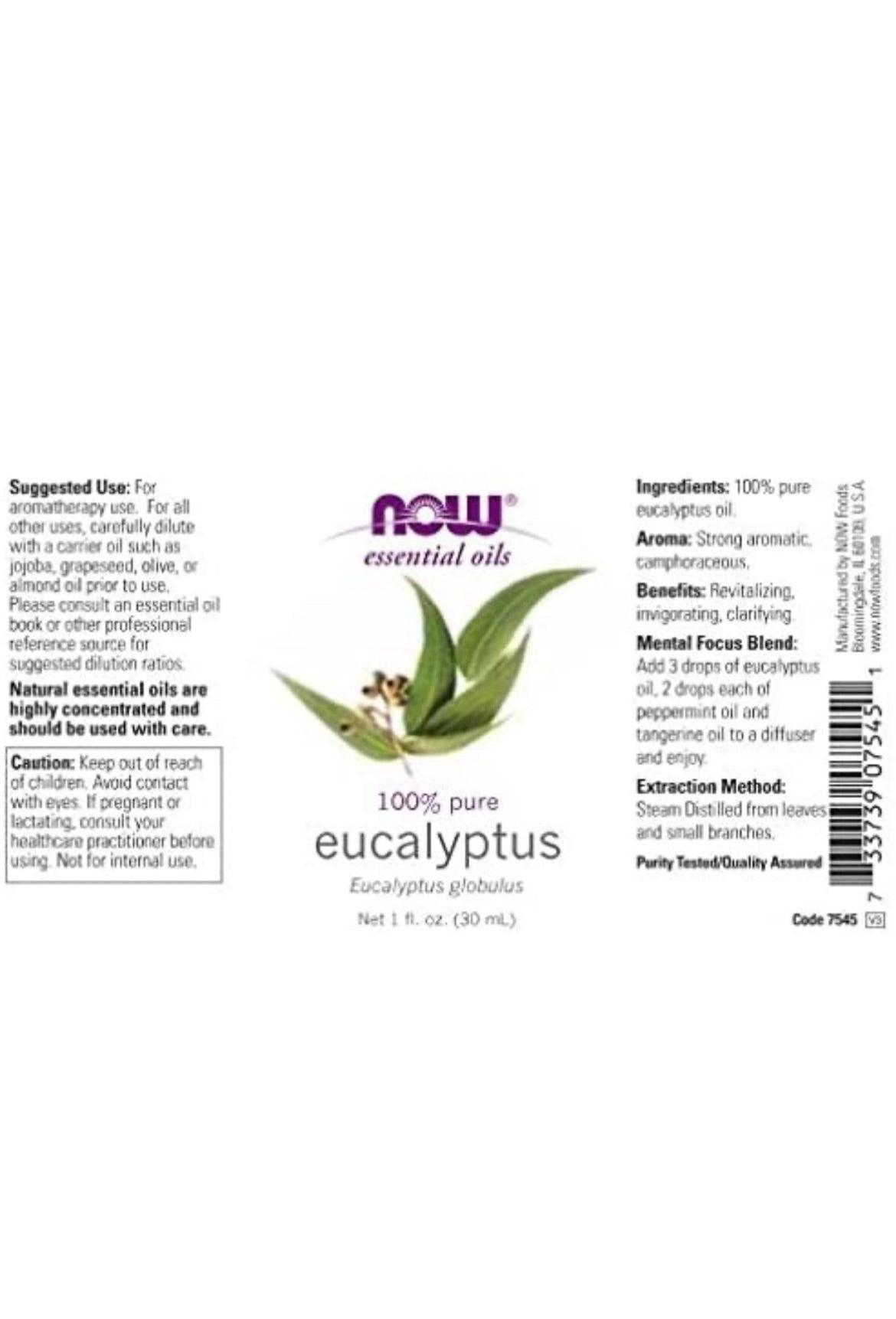 Eucalyptus Globulus Oil 100% Pure 1 fl. oz