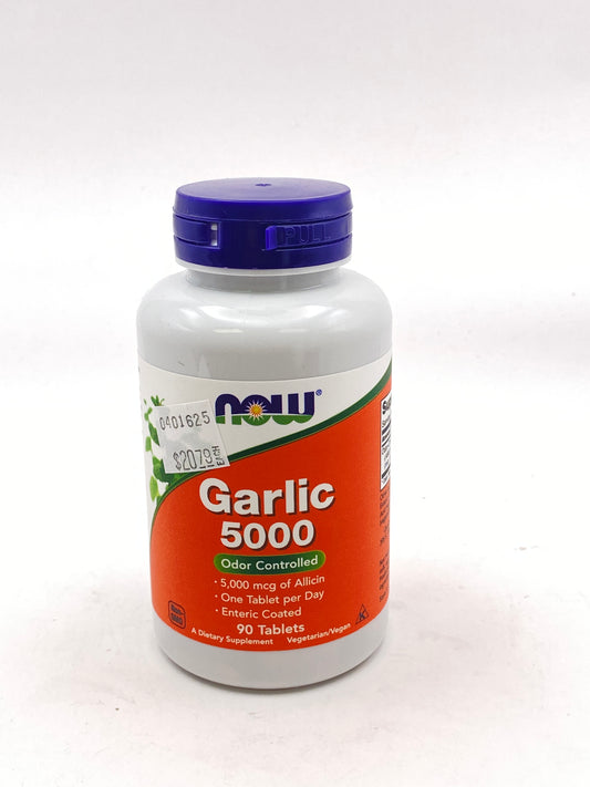 NOW Garlic 5000  90  Vegetarian/Vegan Tablets with 5,000 mcg of Allicin