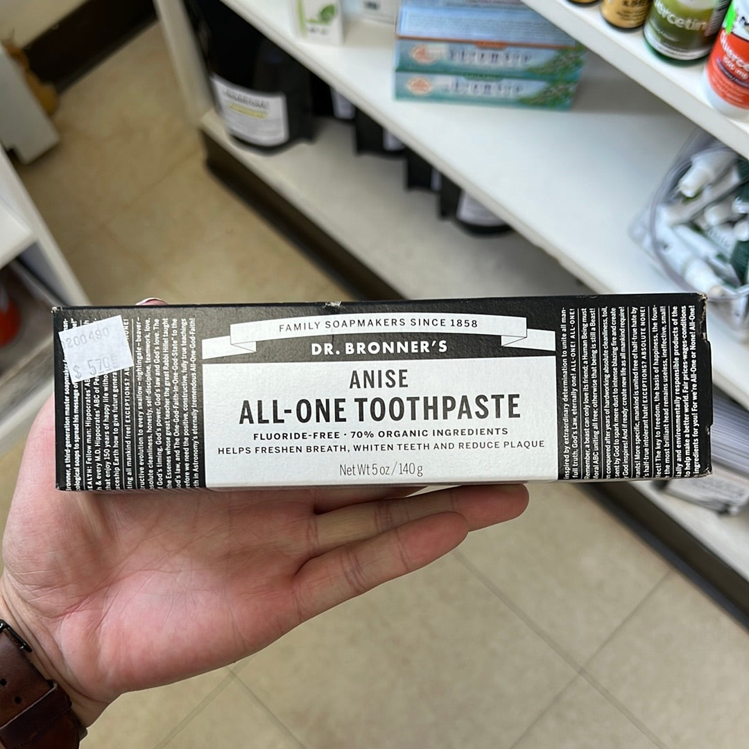 Dr. Bronner's Spearmint All-One Toothpaste Anise (fluoride free)