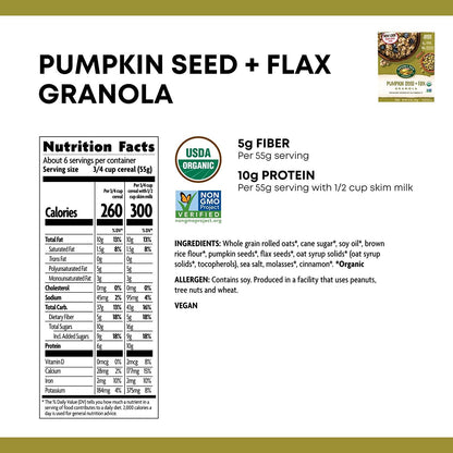 Pumpkin Seed & Flax Organic Granola 1 lb