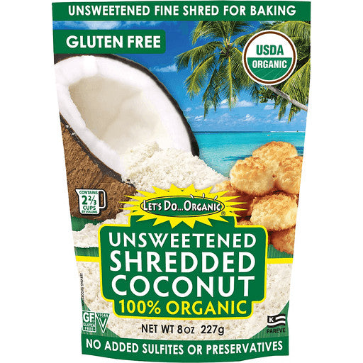 Coconut Unsw Shredded Org 8 oz