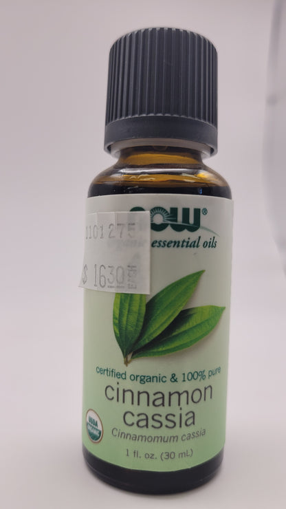 NOW Essential Oils Certified Organic & 100% Pure Cinnamon Cassia 1 fl. oz.