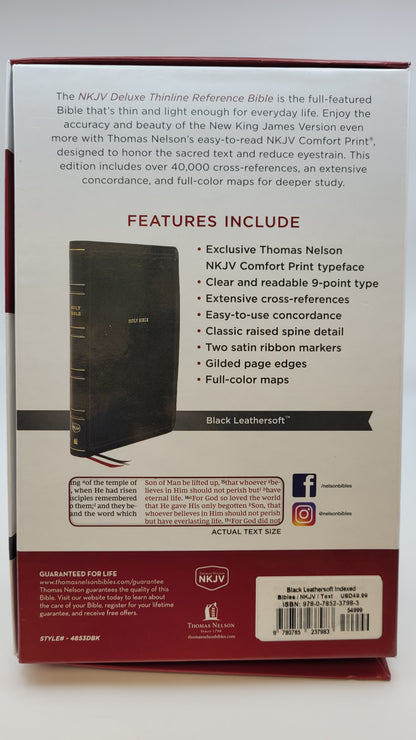 NKJV Bible Deluxe Thinline Reference Comfort Print