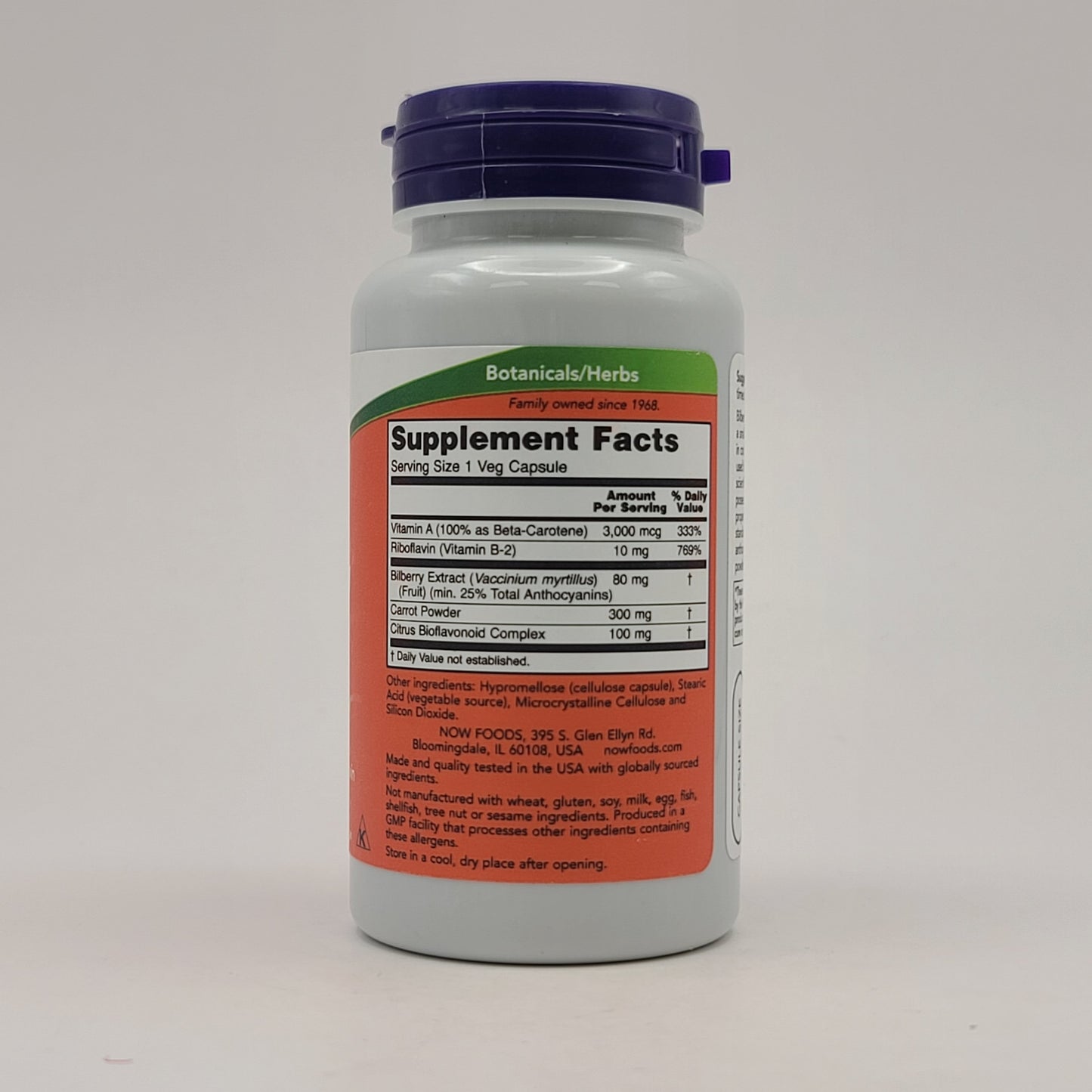 NOW Bilberry Complex 100 Veg Capsules
