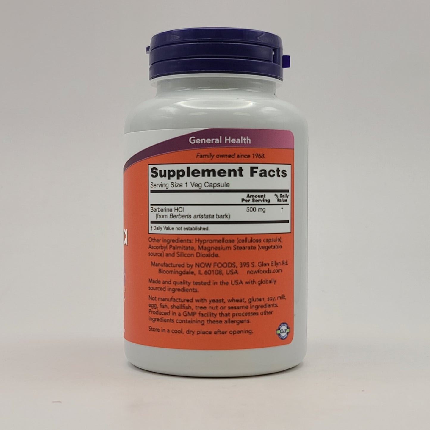 NOW Berberine HCI 500 mg 90 Veg Capsules