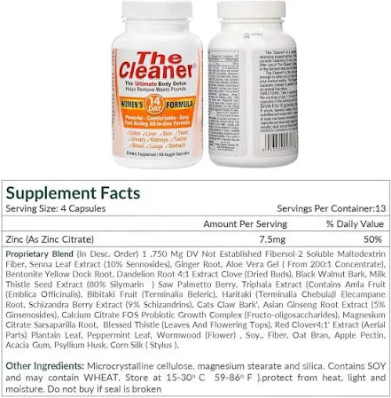 The Cleaner 14 day Women’s Formula 104 Capsules
