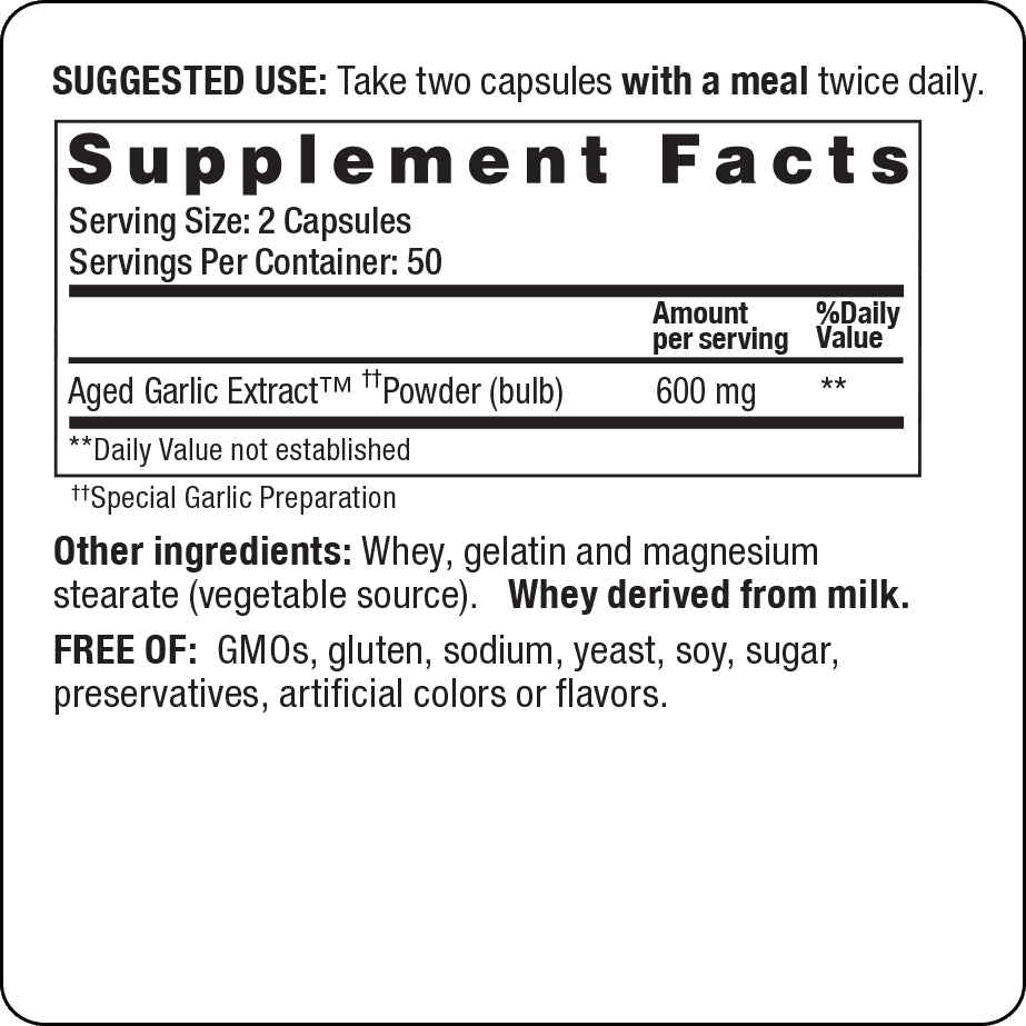 Kyolic aged garlic extract Cardiovasc Health 100 capsules