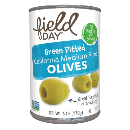 Olives Green Pitted Med Field Day 6oz
