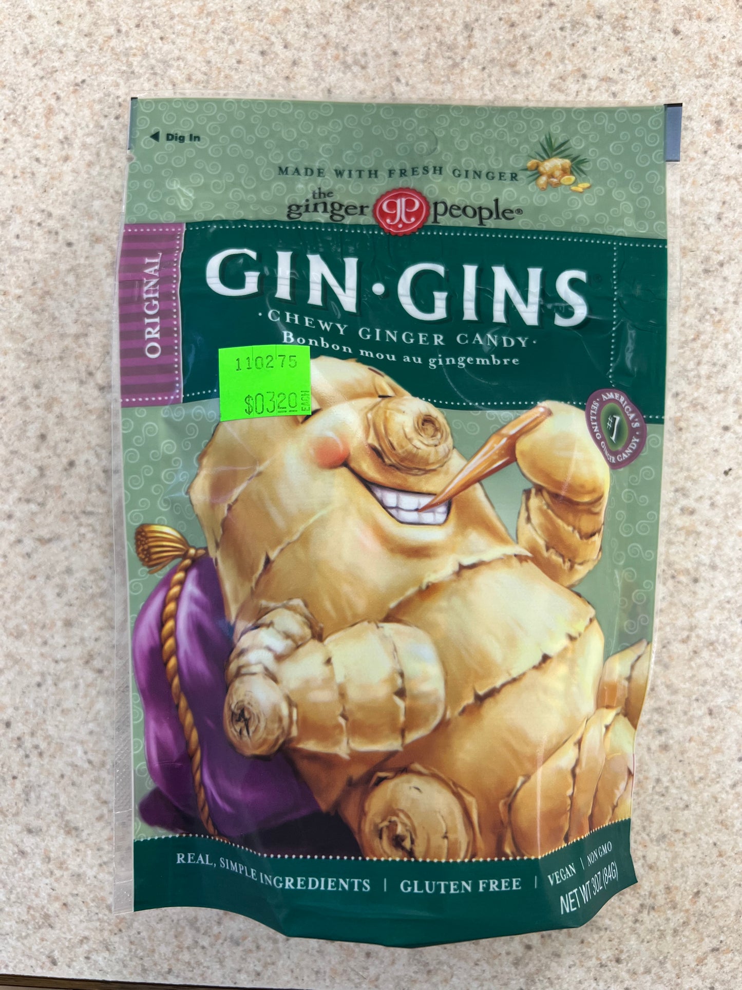 Gin Gins Chewy Ginger Candy Bag